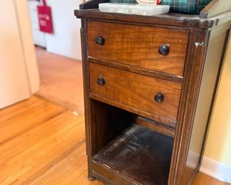 Antique wood nightstand with drawer