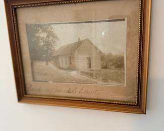 Antique framed schoolhouse photograph