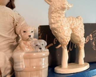 Vintage ceramic deer & puppies figurines