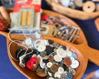 Bowl of vintage assorted buttons