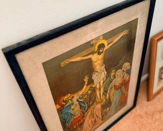 Framed Crucifixion of Christ religious print