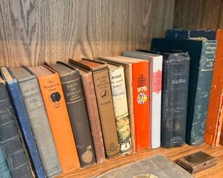 Shelf of vintage classic hardcover books