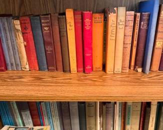 Shelves of vintage & antique hardcover books