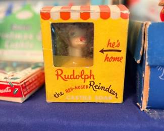 Vintage Rudolph the Red-Nosed Reindeer figure in original box