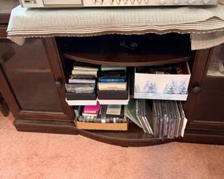 Vintage stereo receiver, 8-track player & cassettes