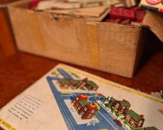Vintage American Bricks toy set with instruction sheet