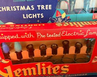 Vintage Amico & Gemlites Christmas tree light boxes