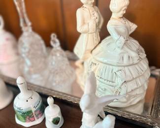 Vintage porcelain figurines & collector bells