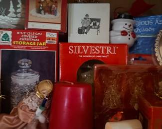 Silvestri boxed decor and Christmas storage jar