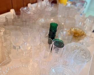 Assorted vintage pressed glassware collection