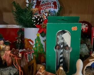 Merry Christmas plate and ceramic bell decor