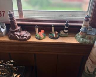Collection of lighthouse figurines