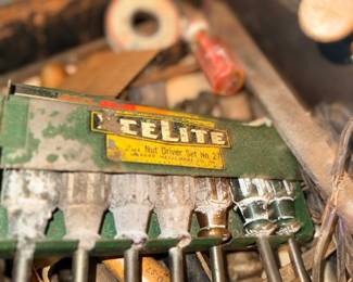 Vintage Telite nut driver set & assorted hand tools