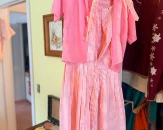 Vintage pink two-piece dress outfit