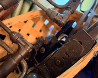 Antique brace-and-bit hand drills & woodworking tools