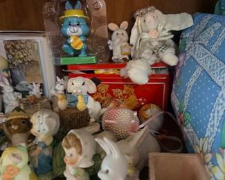 Bunny figurines and childrens toy collection