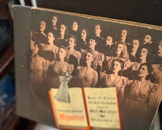 Vintage choir photograph & hymnal book