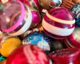Vintage mercury glass Christmas ornaments, Shiny Brite style