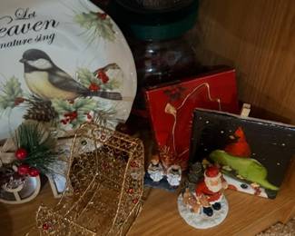 Bird nature decorative plate and Christmas decor