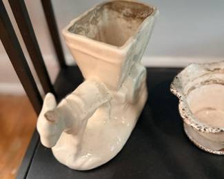 Vintage ceramic boot planter