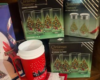 Christmas Treasure beverage glasses new in box