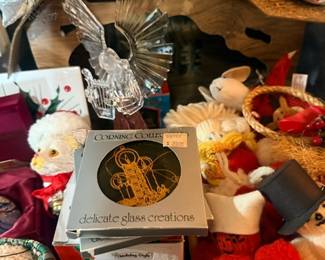 Delicate glass angel figurine and holiday decor