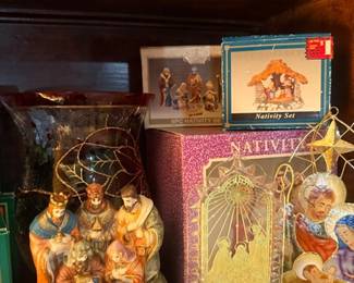 Boxed nativity set figurines