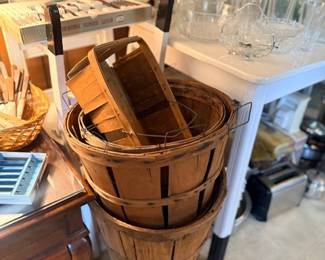 Vintage wooden bushel baskets