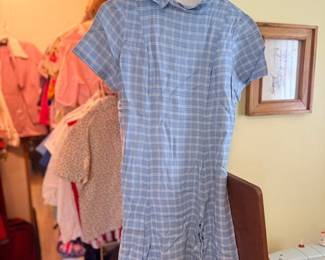 Vintage blue plaid dress