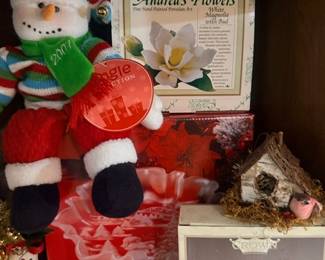 Christmas snowman plush and decorative gift box