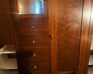 Vintage wooden chifforobe wardrobe cabinet