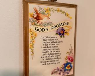 Framed 'God's Promise' religious verse print