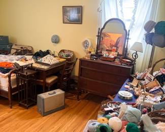 Bedroom of antique furniture & collectibles