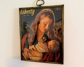 Vintage Madonna and Child religious wall plaque