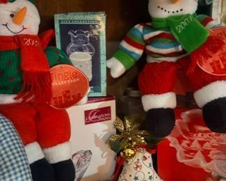 Christmas snowman plush decorations set