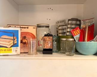 Cabinet of vintage jars & kitchen canisters