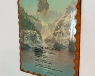 'The Living Water' religious wood wall plaque