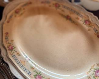 Vintage floral china serving platter