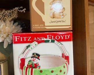 Fitz and Floyd Christmas serving dish new in box