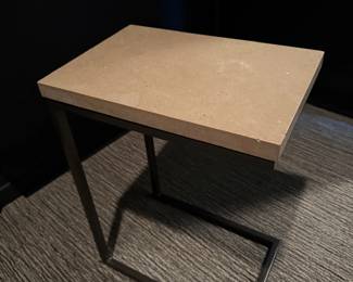 Stone top C-shape side table