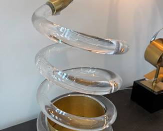 Lucite spiral coil lamp base