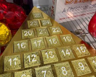 Gold Advent calendar tree