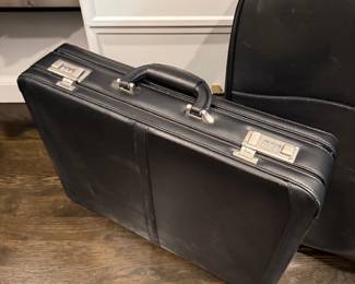 Black leather briefcase