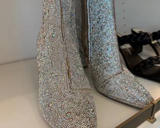 Crystal embellished ankle boots