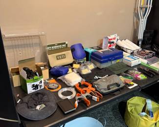 Workbench with hand tools and hardware