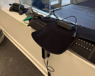 Treadmill with desk attachment