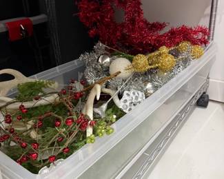 Christmas greenery and ornaments