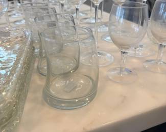 Assorted stemware and glass tumblers