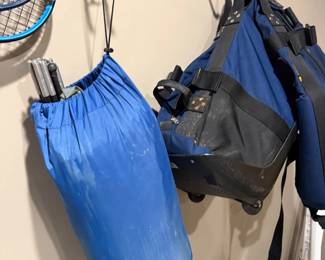 Camping gear, sleeping bags and duffels
