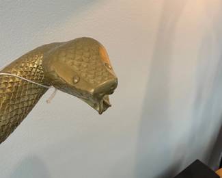 Brass koi fish sculpture